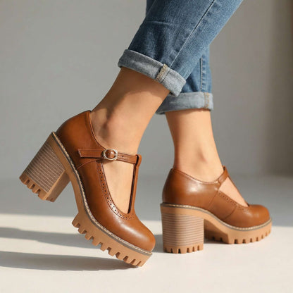 Viora T-Strap Platform Heels