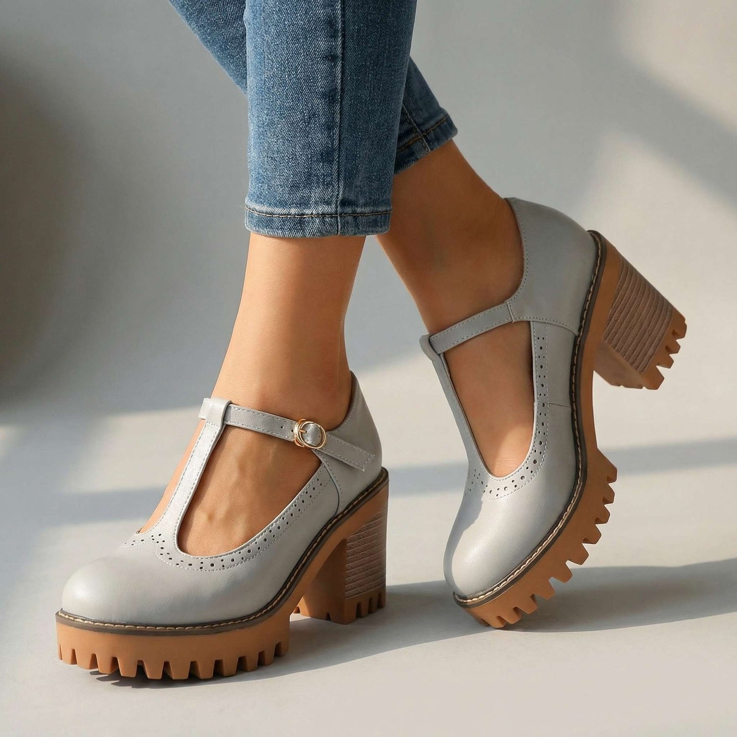 Viora T-Strap Platform Heels