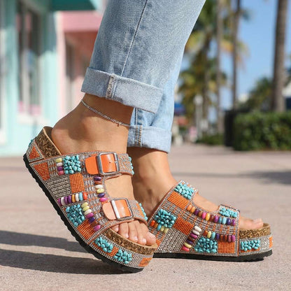 Zirelle Beaded Platform Slides