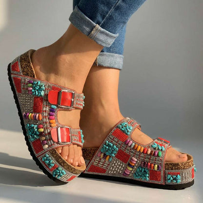 Zirelle Beaded Platform Slides