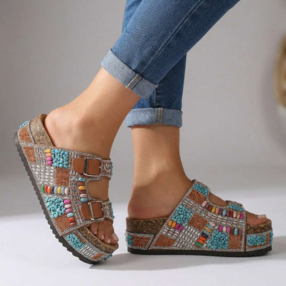 Zirelle Beaded Platform Slides