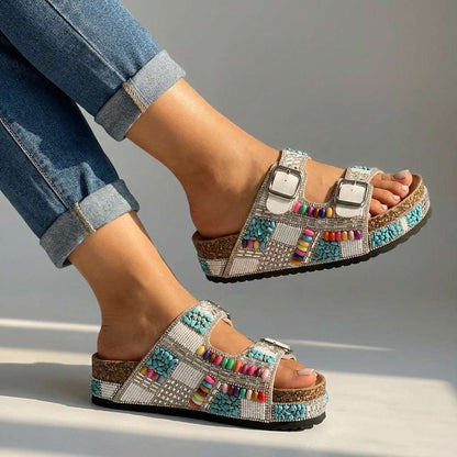 Zirelle Beaded Platform Slides