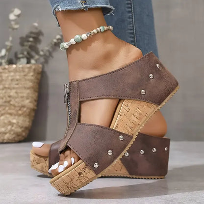 Fashion Open-Toe Wedge Sandals with Arch Support