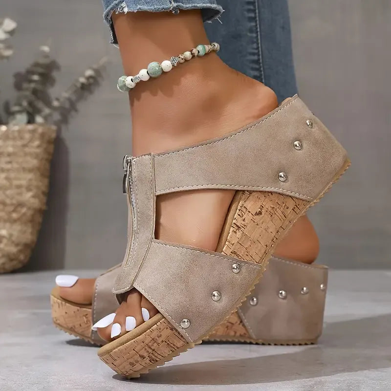 Fashion Open-Toe Wedge Sandals with Arch Support