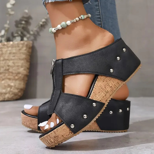 Fashion Open-Toe Wedge Sandals with Arch Support