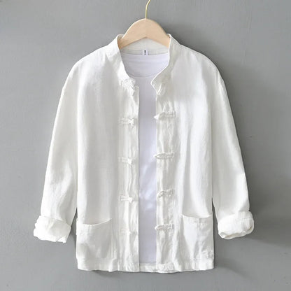 Kyoto Linen Mandarin Collar Shirt